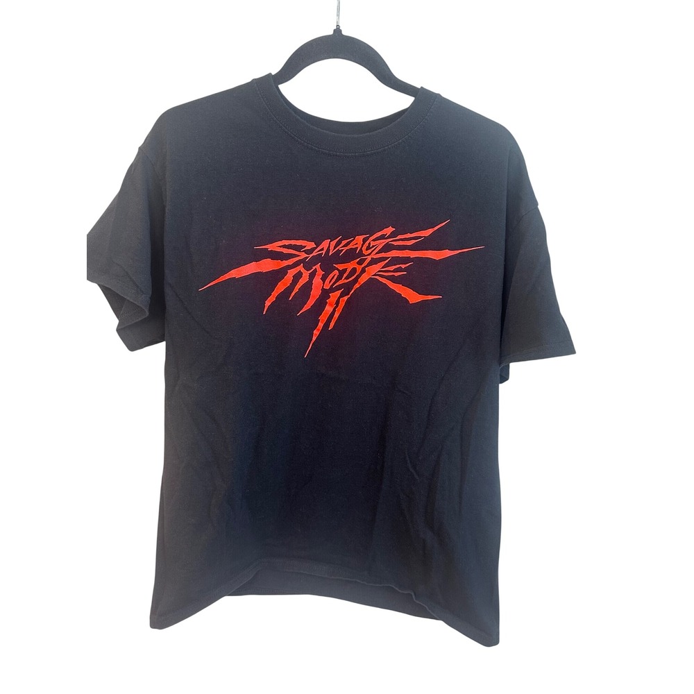 Official 21 Savage x Metro Boomin Savage Mode II Album Merch Tee Black/Red Large